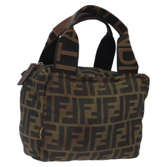 FENDI Zucca Canvas Mini Hand Bag Brown Brown - Picture 1 of 12